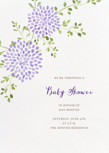 Watercolor Dahlias - Baby Shower Invitation by Paperless Post