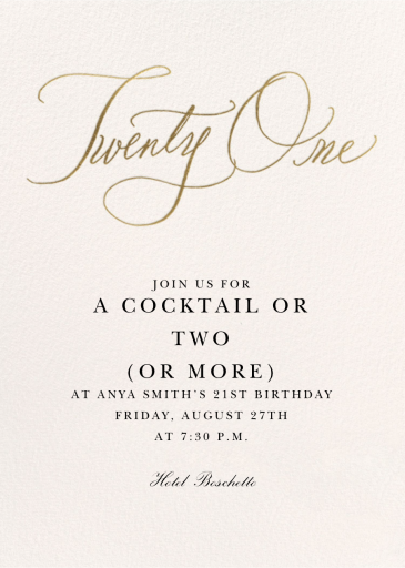 Milestone Manuscript - 21st Birthday Invitation by Stephanie Fishwick