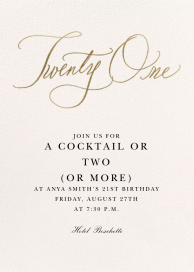 Milestone Manuscript - 21st Birthday Invitation by Stephanie Fishwick