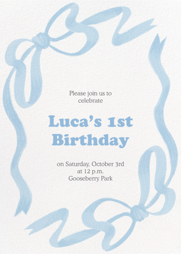 Soft Ribbons - First Birthday Invitation by Paperless Post
