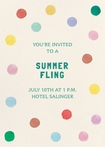 Polka Dot Confetti - Invitation by Mr. Boddington's Studio