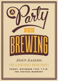 A Party Is Brewing - Birthday Invitation by Crate & Barrel