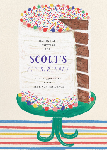 Tiered Cake - Birthday Invitation by Mr. Boddington's Studio