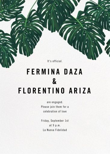 Monstera (Invitation) - Engagement Party Invitation by Paperless Post