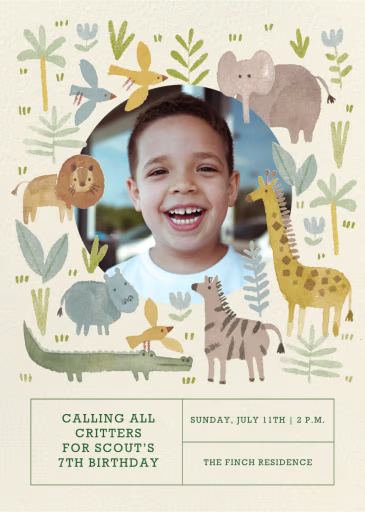 Safari Squad Photo - Birthday Invitation by Paperless Post