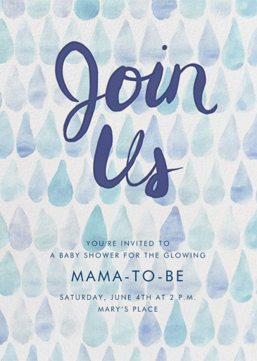 Rain Drops - Baby Shower Invitation by Linda and Harriett
