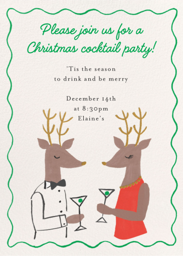 Reindeer Toast - Holiday Party Invitation by Meri Meri