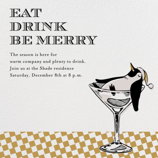 Tipsy Penguin - Holiday Party Invitation by Paperless Post