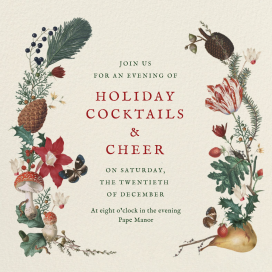 Forest Fauna - Holiday Party Invitation by Open Sea Design Co.