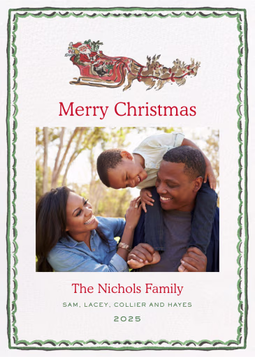 Santa Sleigh Photo (Paige Spearin) - Christmas Card by Dogwood Hill