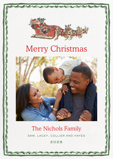 Santa Sleigh Photo (Paige Spearin) - Christmas Card by Dogwood Hill