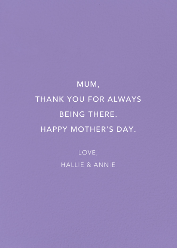 Wildflower Bouquet (Elena Boils) - Mother's Day Card by Wrap - Back