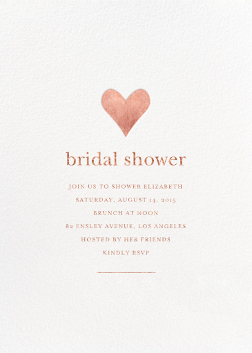 Foil Heart - Bridal Shower Invitation by Sugar Paper