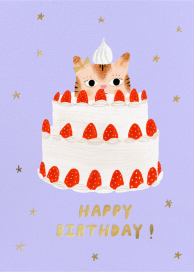 Shortcake Kitty - Business Greeting Card by Carolyn Suzuki Studio