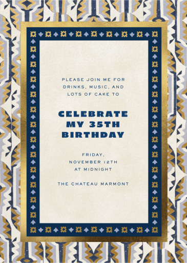 Mud Cloth Border - Invitation by Jungalow