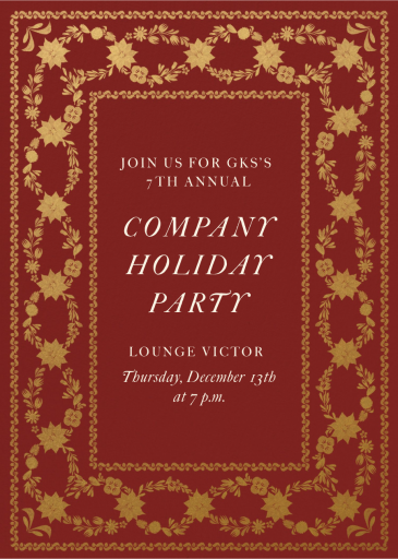 Opulent Border - Corporate Holiday Party Invitation by Martha Stewart