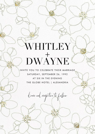 Golden Magnolias (Invitation) - Wedding Invitation by Carolina Herrera