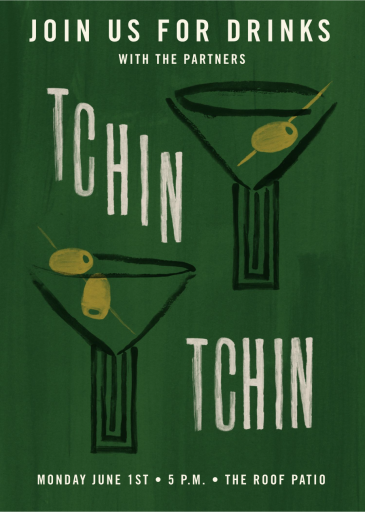 Modern Martini - Cocktail Party Invitation by Phthalo Ruth