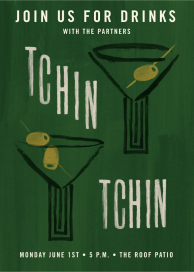 Modern Martini - Cocktail Party Invitation by Phthalo Ruth