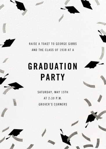 Graduation Caps and Confetti - Graduation Party Invitation by Paperless Post