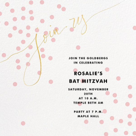 Join Us (Dots) - Bar & Bat Mitzvah Invitation by Linda and Harriett