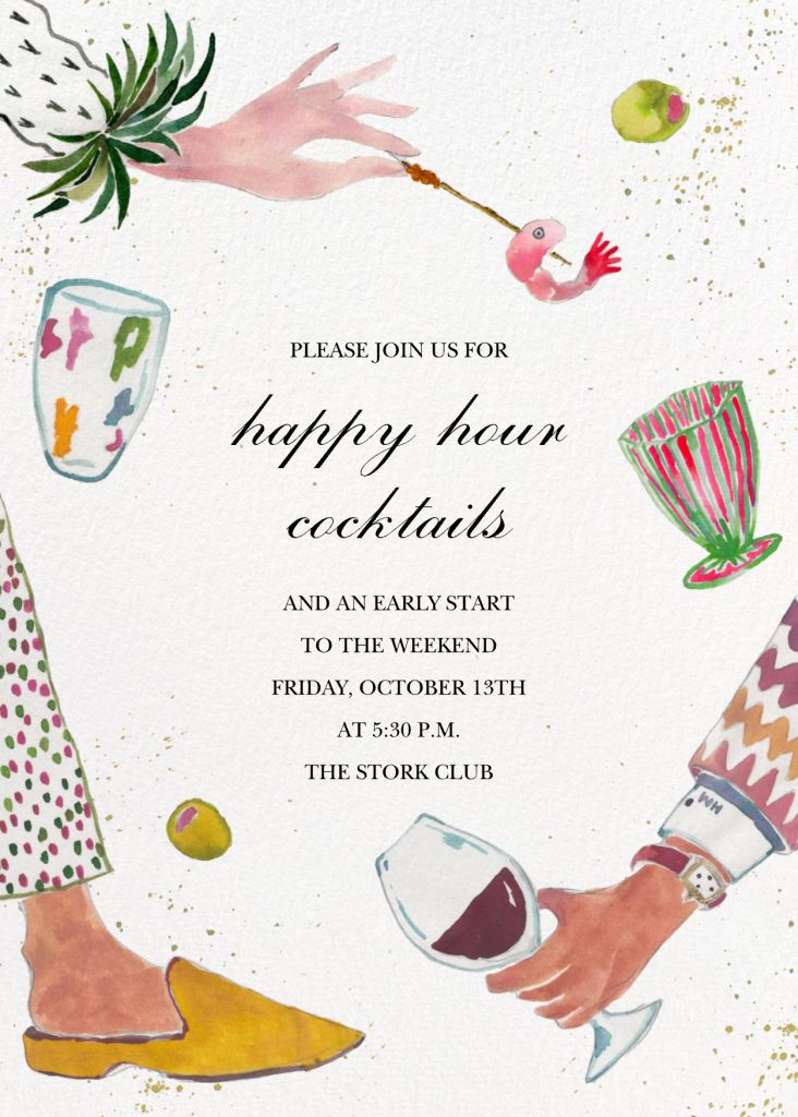Illustrated Appetizers - Party Invitation | Send online instantly ...