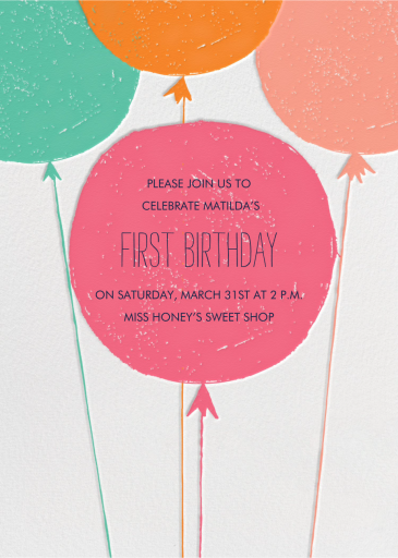 Floating with Love - First Birthday Invitation by Mr. Boddington's Studio