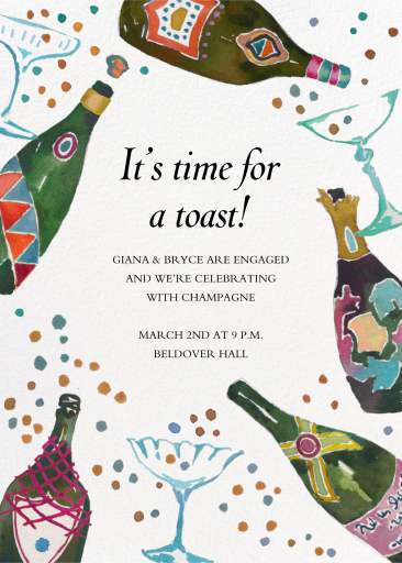 Champagne Sparkles - Engagement Party Invitation by Happy Menocal