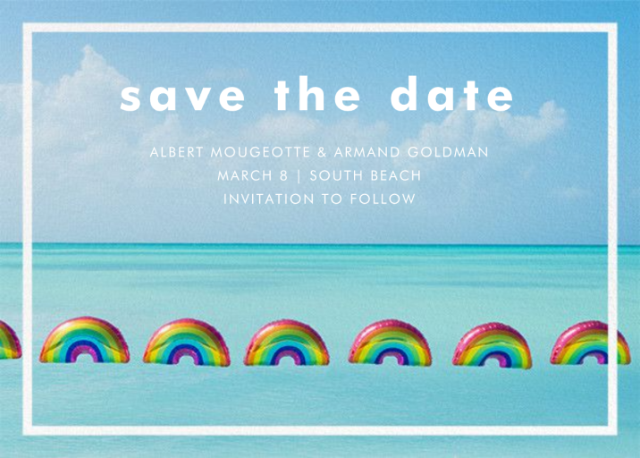 Rainbow Balloons - Save the Date by Gray Malin