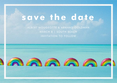 Rainbow Balloons - Save the Date by Gray Malin