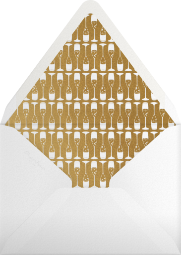 Gold Champagne Glass Invitation Envelope