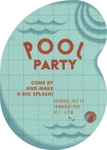Pool Cutout - Pool Party Invitation by Josh Stover