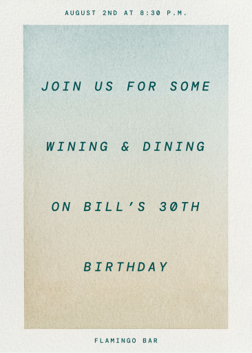 Soft Wash - Birthday Invitation by Kelly Wearstler