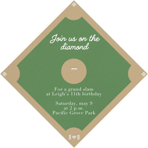 Baseball Diamond by Paperless Post