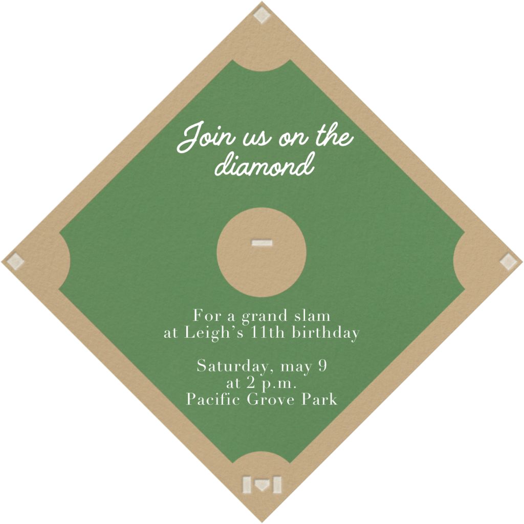 Baseball Diamond Invitation