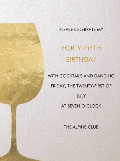 Wineglass Foil by Paperless Post