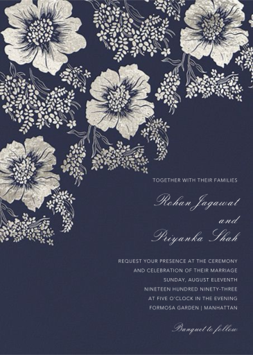 Falling Poppies II - Hanukkah Invitation by Oscar de la Renta