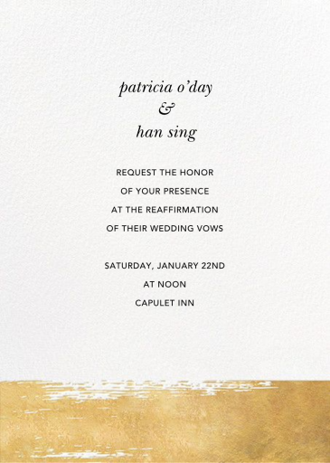 Simple Brushstroke - Vow Renewal Invitation by Sugar Paper