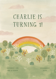 Rainbow Forest - First Birthday Invitation by Paperless Post