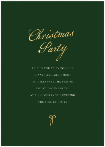 Signature Bow - Holiday Party Invitation by Sugar Paper