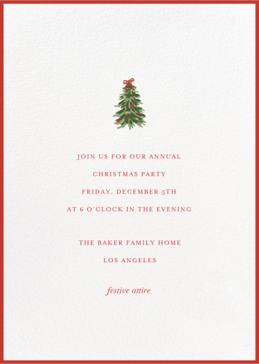 Mini Christmas Tree - Holiday Party Invitation by Sugar Paper