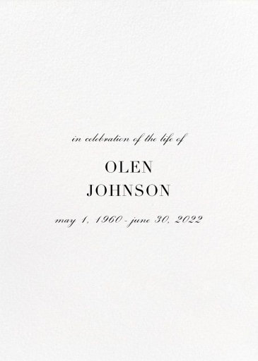 3/4 Portrait (Photo) - Memorial Card by Paperless Post - Back