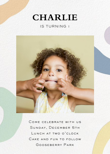 Colorful Shapes - First Birthday Invitation by Paper Source