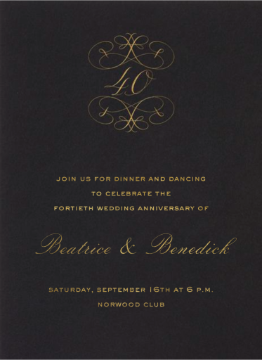 Numbers - Anniversary Invitation by Bernard Maisner