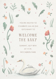 Little Swan Song - Baby Shower Invitation by Merrilee Liddiard