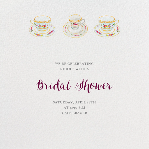 Three Cups of Tea - Bridal Shower Invitation by Paperless Post