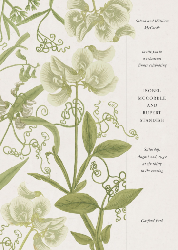 Sweet Peas - Rehearsal Dinner Invitation by John Derian