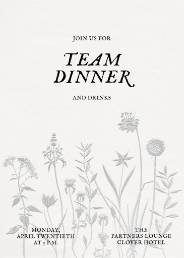 Flower Stalks - Business Dinner Invitation by Emilia Wickstead