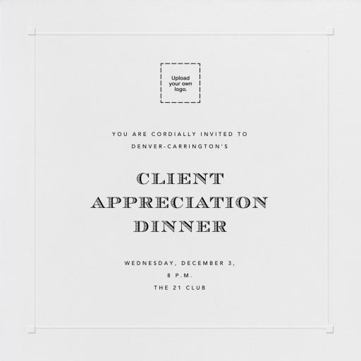 Square Embossed Corners - Appreciation Event Invitation by Paperless Post