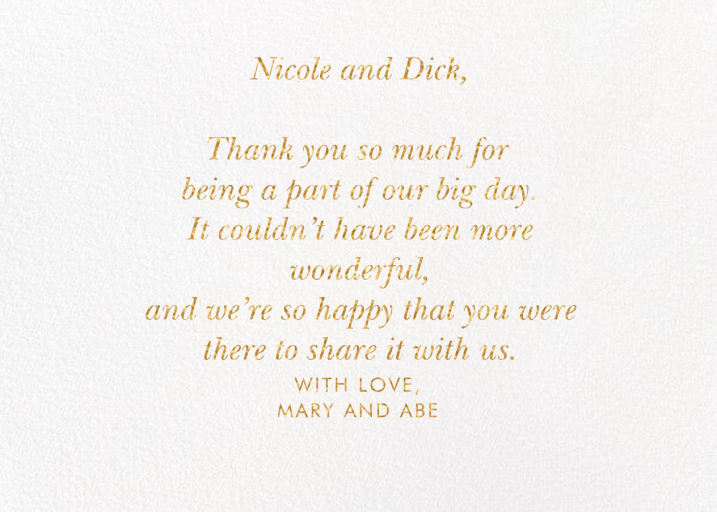 Juliet Rose Thank You - Thank You Card by Rifle Paper Co. - Back